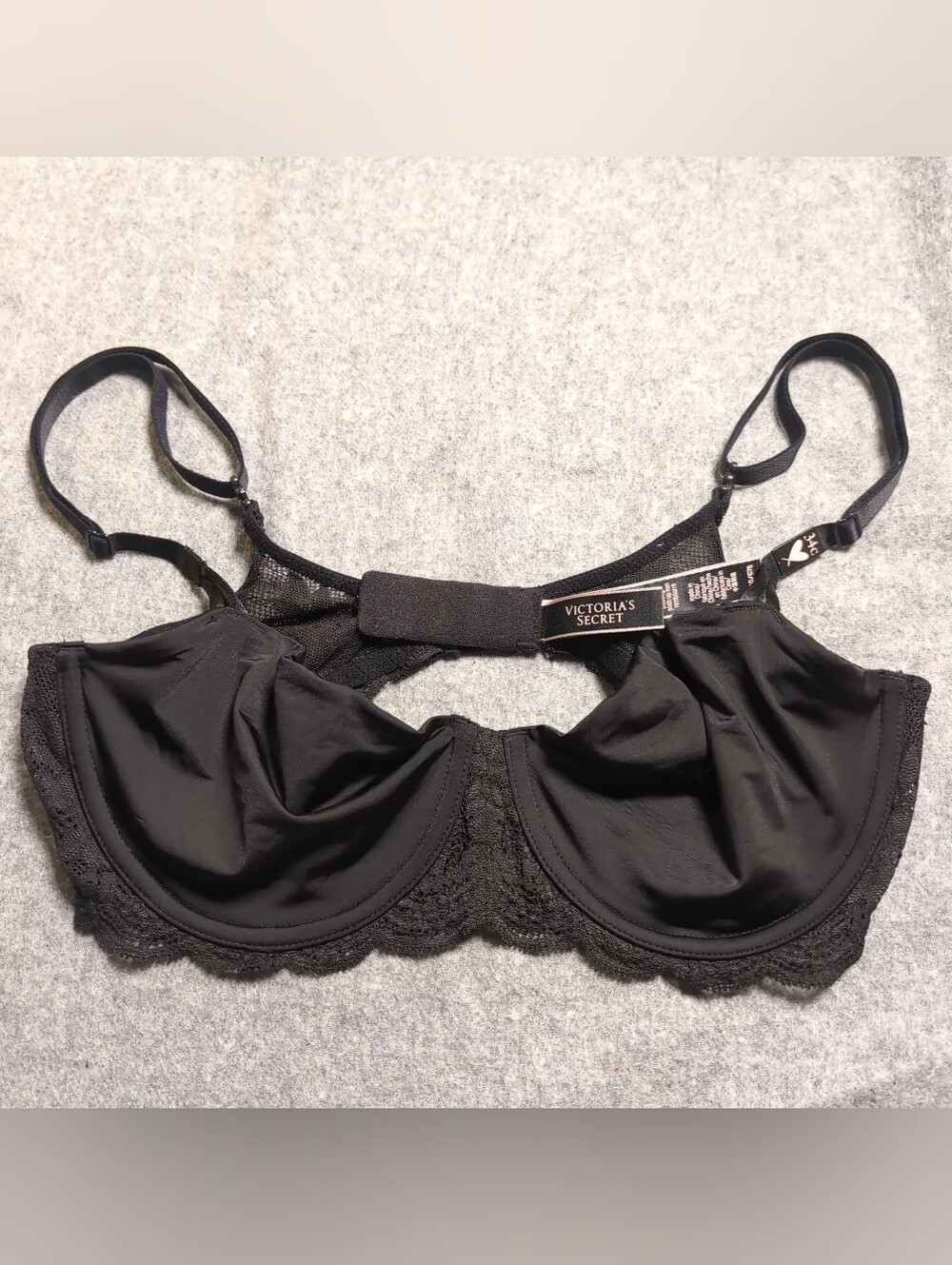 Victoria's Secret Dream Angels Push Up Without Padding Bra Black Lace 34C